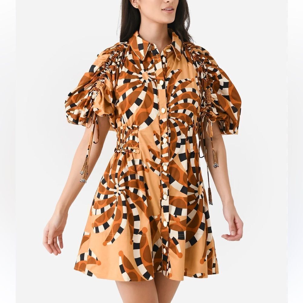 Farm Rio Bananada Button-Down Mini Dress XS